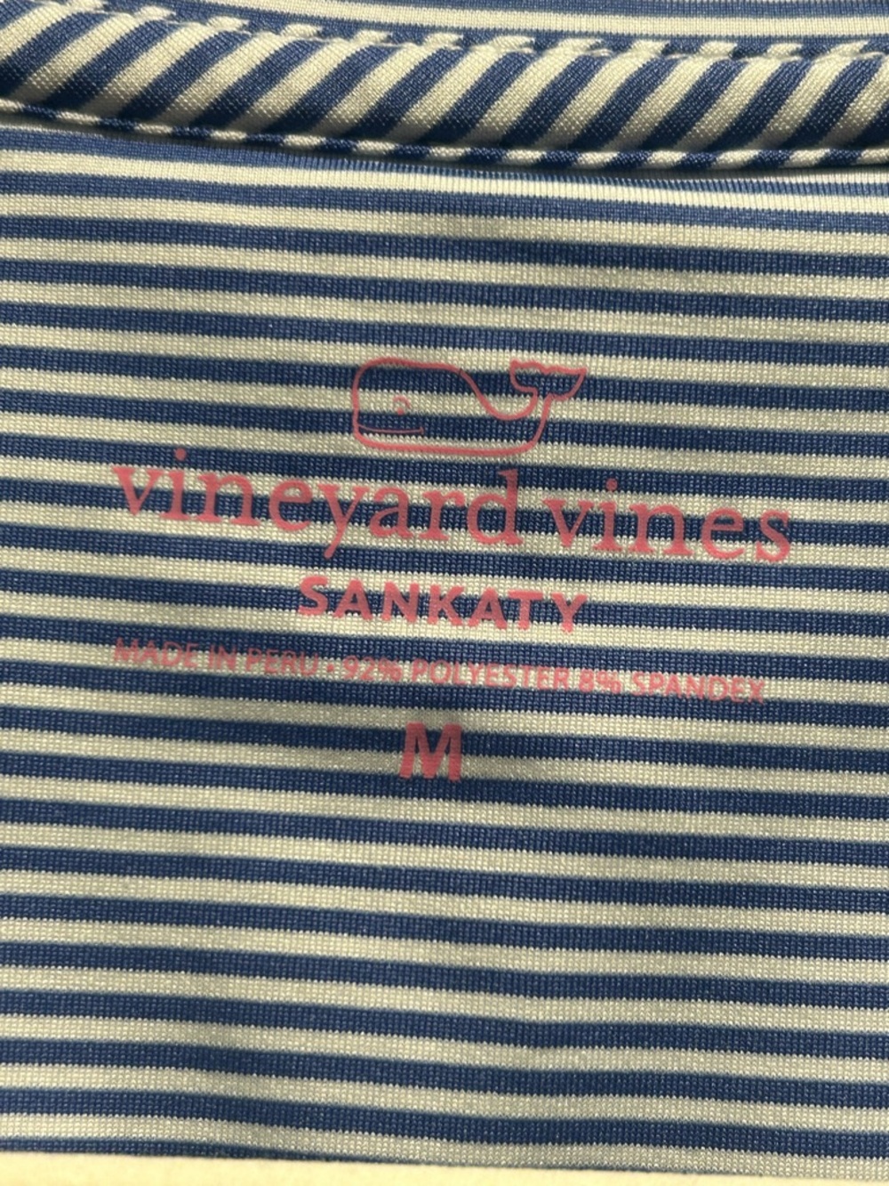 Vineyard Vines Blue Striped Performance Sankaty Shep Shirt Quarter-Zip Pullover - Picture 8 of 11